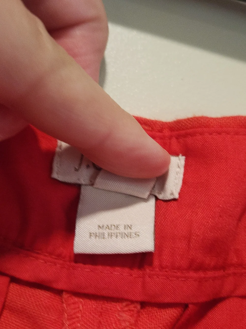 J.CREW Women's Red Linen Cotton Scallop Hem Chino Shorts Classic Fit 6